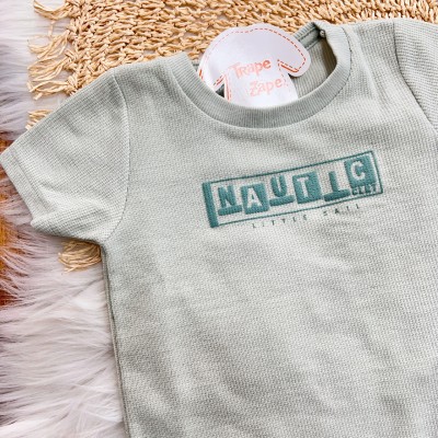 Conj. Camiseta Nautic Little Sail e Bermuda Barcos - Verde